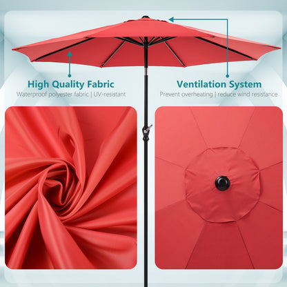 9 foot outdoor patio umbrella with button tilt and crank, Outdoor