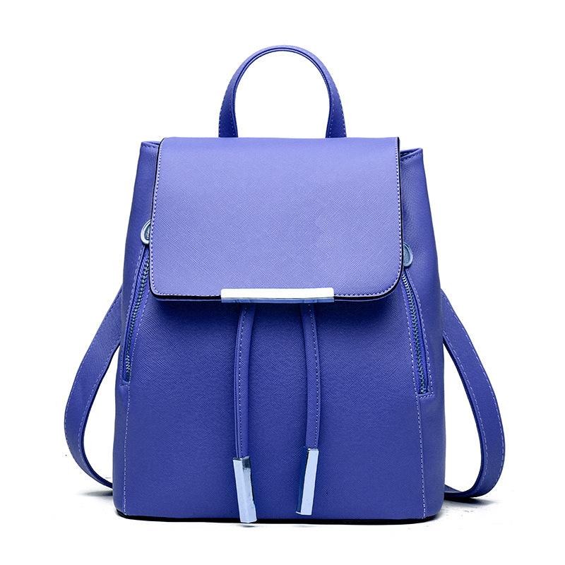 High Quality Solid Color College Style Casual Backpack