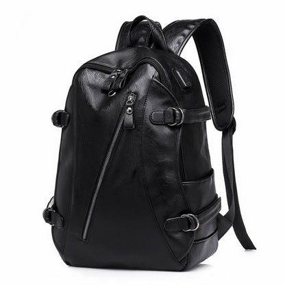 Leisure PU Large Capacity Backpack For Men And Women