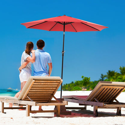 9 foot outdoor patio umbrella with button tilt and crank, Outdoor