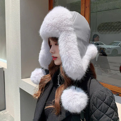 Warm Thick Plush Cold Resistant Ski Hat