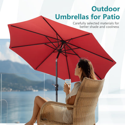 9 foot outdoor patio umbrella with button tilt and crank, Outdoor