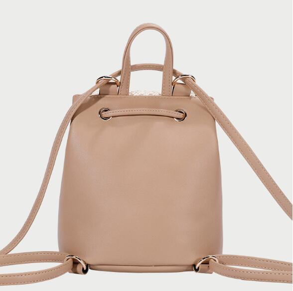 Bellique™ – Woven PU Leather Backpack with Fur Accent