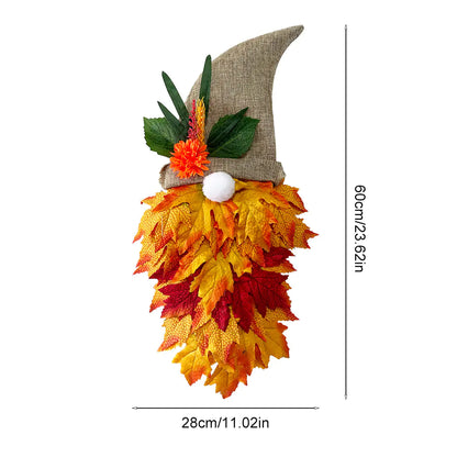 Autumn Gnome Wreath for Halloween and Thanksgiving Decor