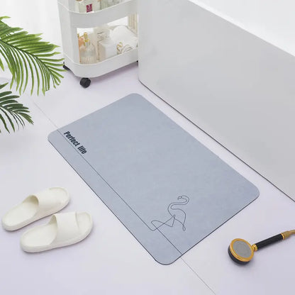 Silicone Non-Slip Bathroom Rug with Soft Cushion