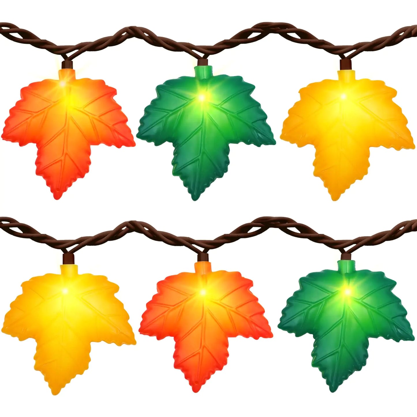 Thanksgiving Decor Maple Leaf String Lights 8.5Ft Maple Leaf LED Lights 10 PCS 3D Maple Leaf Fall Lights Plug in for Home Indoor Outdoor Autumn Party Thanksgiving Harvest Fall Decorations
