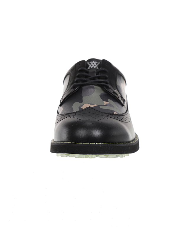 Image of Anew Golf Mens Camo Wingtip Brogue Shoes Black 1468705852 from Edmene LLC