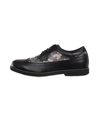 Image of Anew Golf Mens Camo Wingtip Brogue Shoes Black 1468705852 from Edmene LLC