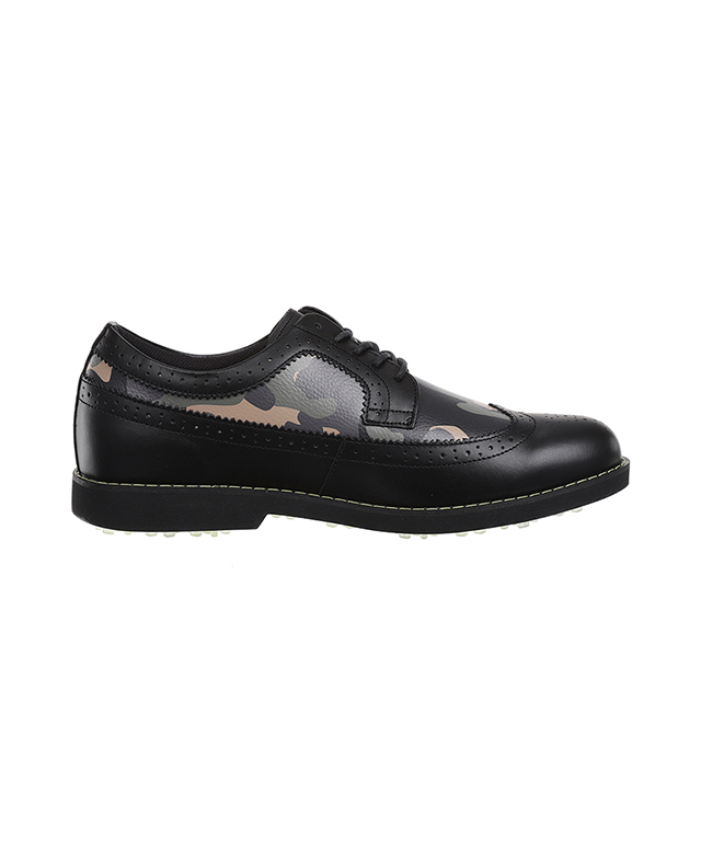 Image of Anew Golf Mens Camo Wingtip Brogue Shoes Black 1468705852 from Edmene LLC