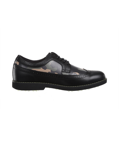 Image of Anew Golf Mens Camo Wingtip Brogue Shoes Black 1468705852 from Edmene LLC