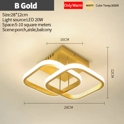 Nordic LED Ceiling Lights for Home, Bedroom & Corridor