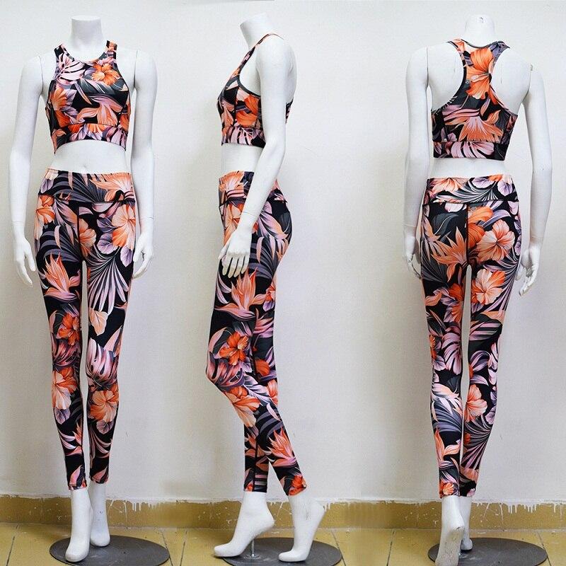 Image of Ep Print Women Fitness Yoga Set Sportwear Outfits Floral Workout Running Gym Wear Slim Tight Sports Suit 2Peice Top Legging Zf001 38531838 from Edmene LLC