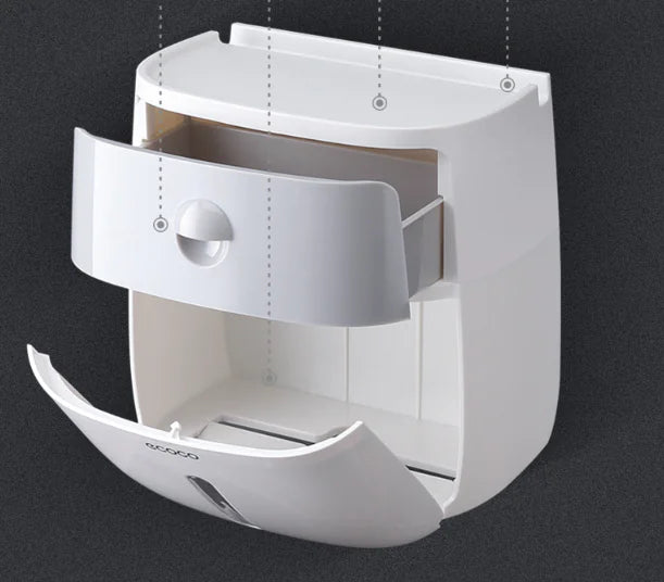 Tissue Box and Bathroom Storage Organizer Shelf