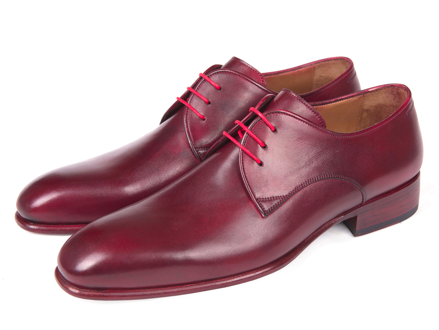 Image of Paul Parkman Burgundy Hand Painted Derby Shoes Id 633Brd72 1153743718 from Edmene LLC