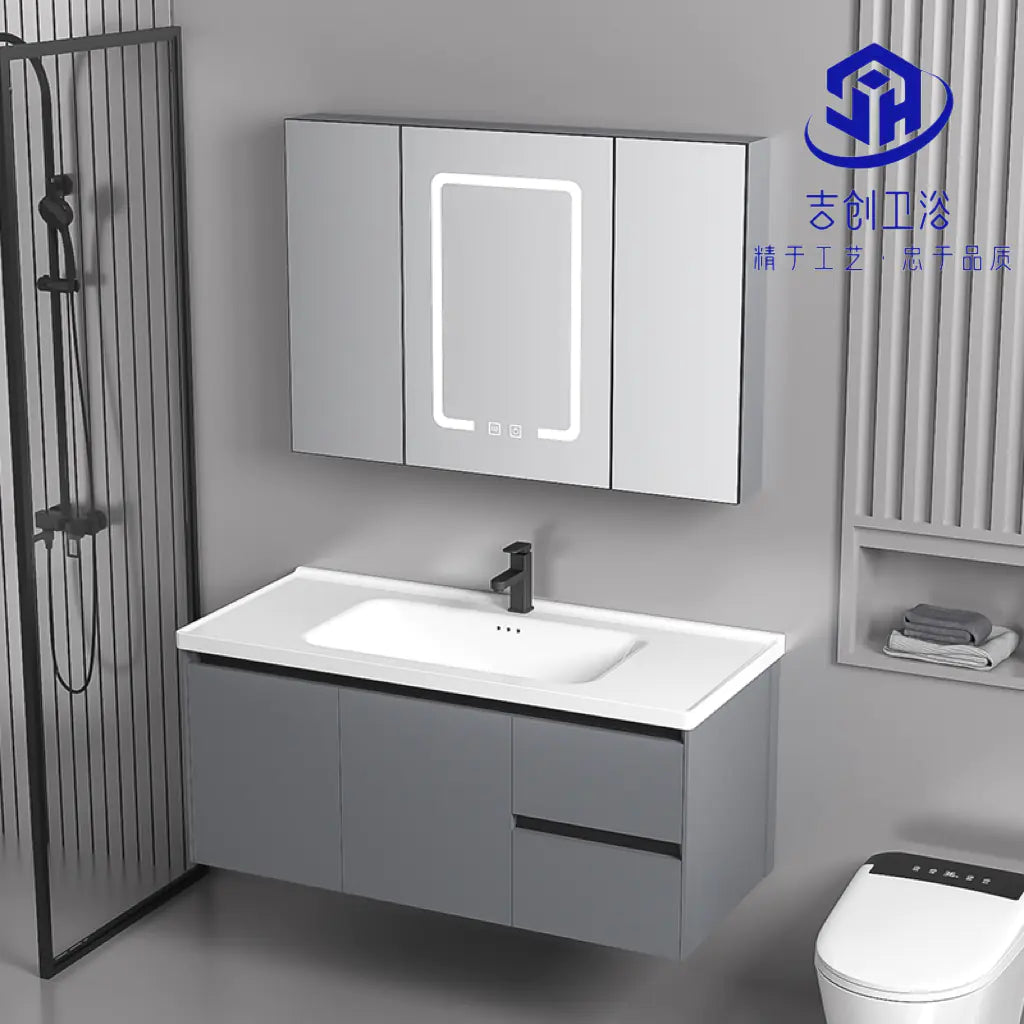 Elegant Drawer Bathroom Cabinet with Ceramic Sink Combo