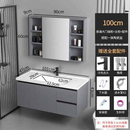 Elegant Drawer Bathroom Cabinet with Ceramic Sink Combo