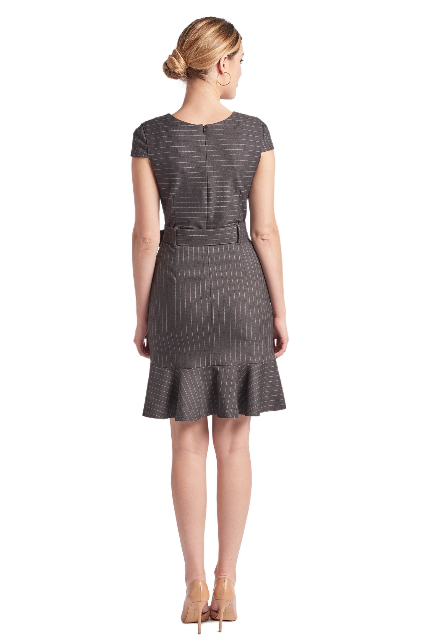 Image of Chelsea Pinstripe Cap Sleeve Dress 1109450614 from Edmene LLC