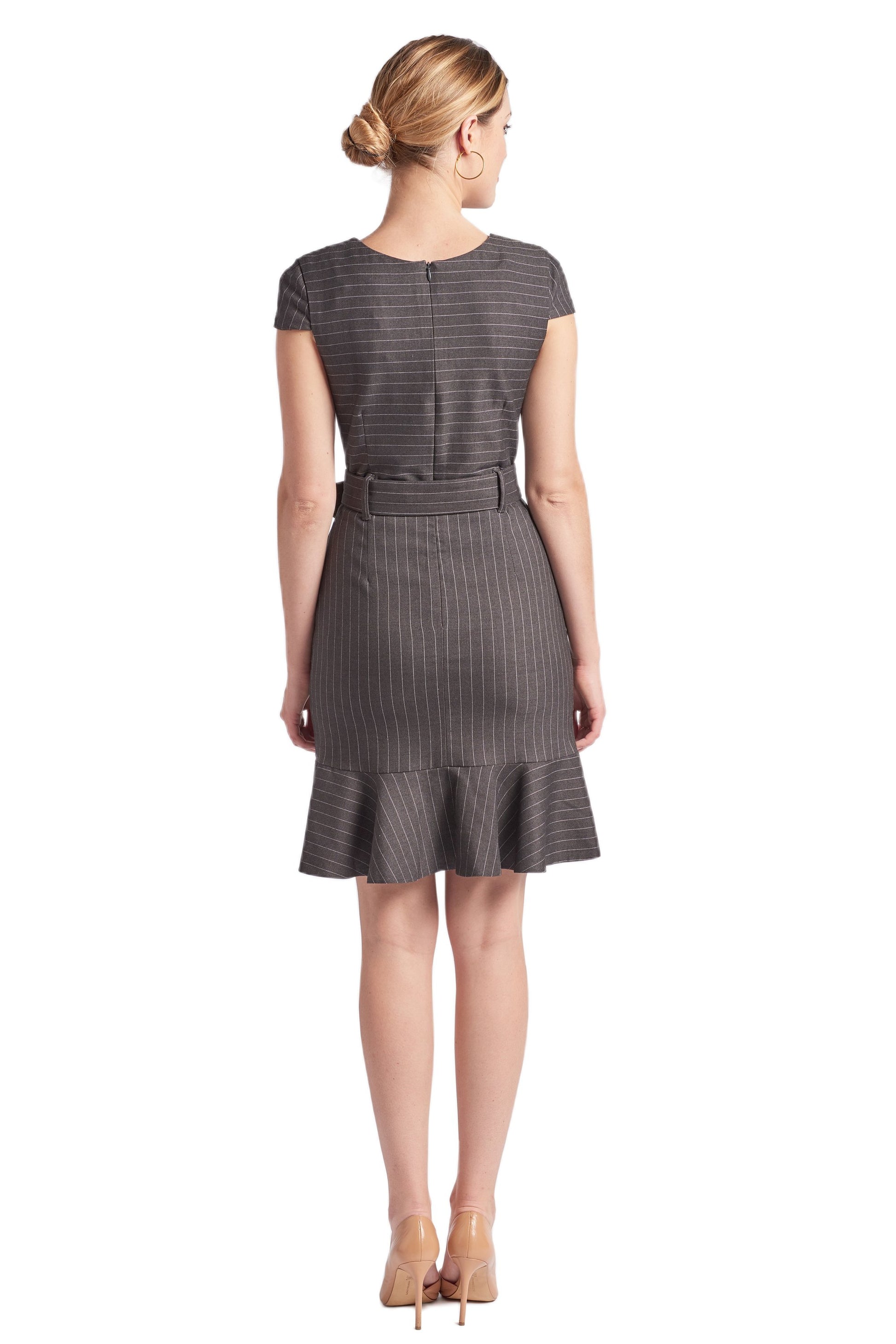 Image of Chelsea Pinstripe Cap Sleeve Dress 1109450614 from Edmene LLC