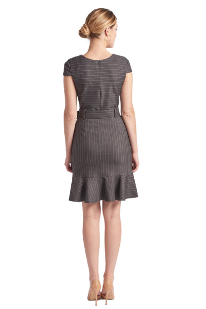 Image of Chelsea Pinstripe Cap Sleeve Dress 1109450614 from Edmene LLC