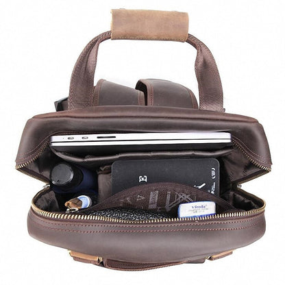 Image of The Gaetano Large Leather Backpack Camera Bag With Tripod Holder 1051071533 from Edmene LLC