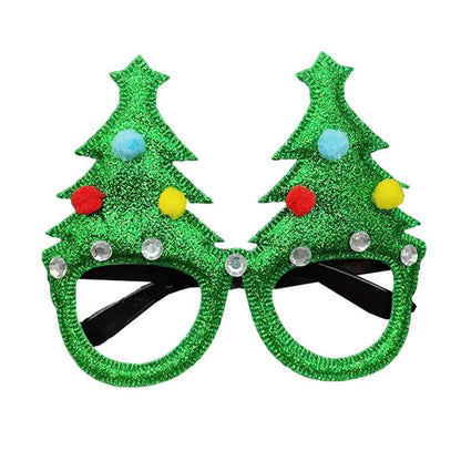 LKQBBSZ Christmas Glasses Party Decor Christmas Glitter Party Glasses Frames Xmas Costume Eyeglasses Christmas Party Eyewear for Holiday Party Supplies