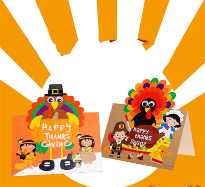 3D Thanksgiving Card featuring Turkey Design