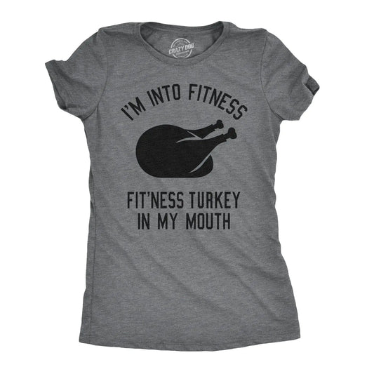 Womens Fitness Turkey in My Mouth Tshirt Funny Thanksgiving Food Tee for Ladies Funny Womens T Shirts Thanksgiving T Shirt for Women Funny Fitness T Shirt Dark Grey XXL