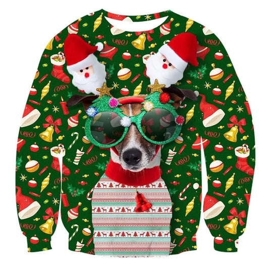 Dog Christmas Sweater Xmas Dog Sweatshirts For Women French Bulldog Christmas Sweater Plus Size Dog Christmas Sweater X-Large