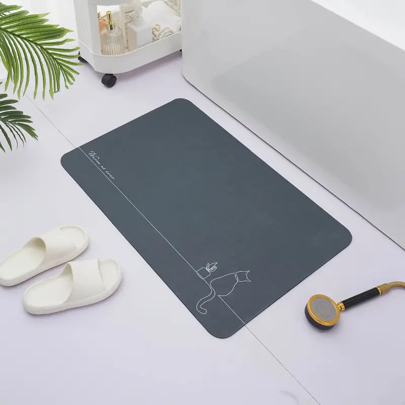 Silicone Non-Slip Bathroom Rug with Soft Cushion