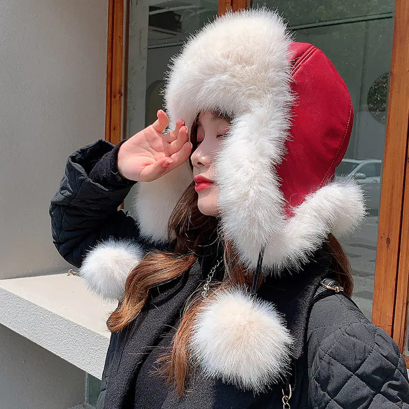 Warm Thick Plush Cold Resistant Ski Hat