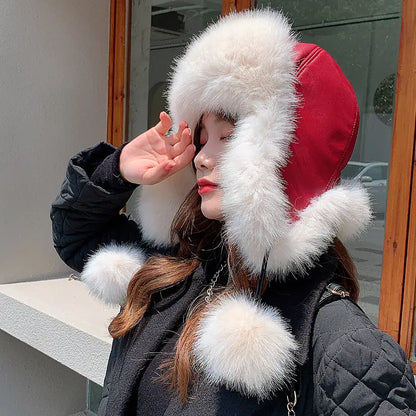 Warm Thick Plush Cold Resistant Ski Hat