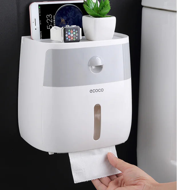 Tissue Box and Bathroom Storage Organizer Shelf