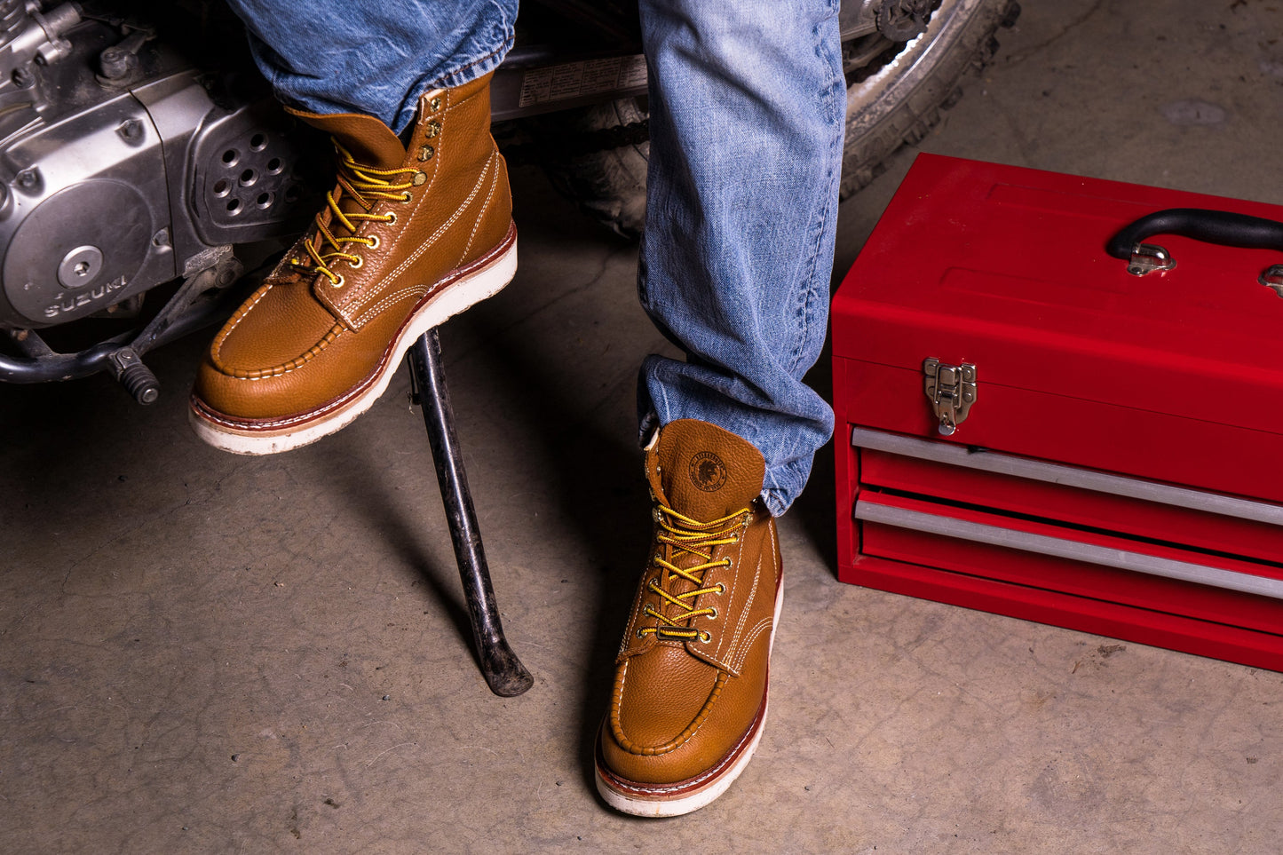 Image of Rockrooster Mens 7 Inch Brown Soft Toe Wedge Work Boots With Vibram® Outsole Vap611 1140217607 from Edmene LLC