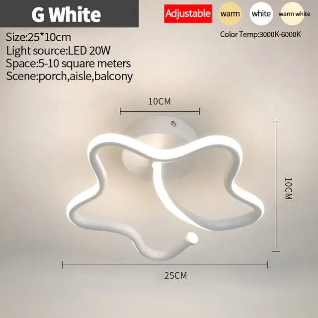 Nordic LED Ceiling Lights for Home, Bedroom & Corridor