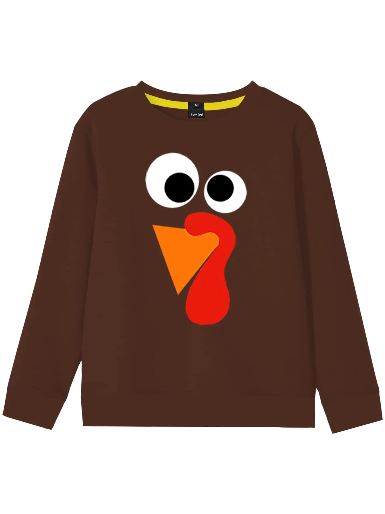 Remimi Girls Thanksgiving Sweatshirt Boys Turkey Face Pullover Top Crewneck Long Sleeve Thankful Shirts 5-6 Years