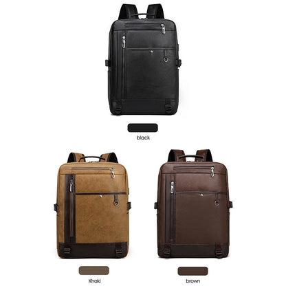 High Quality PU Leather Backpack Men Multifunctional Luxury Urban Bag