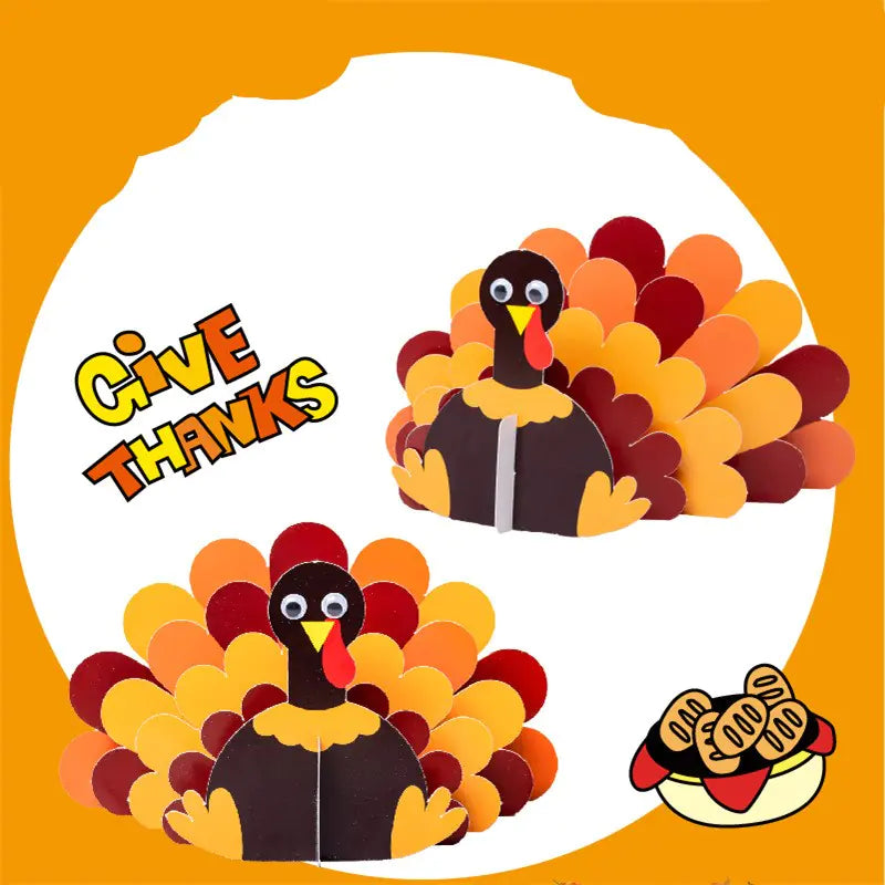 DIY Thanksgiving 3D Turkey Decoration for Kids