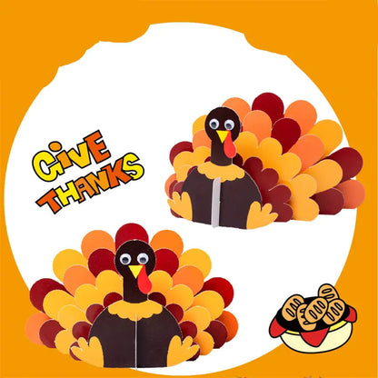 DIY Thanksgiving 3D Turkey Decoration for Kids