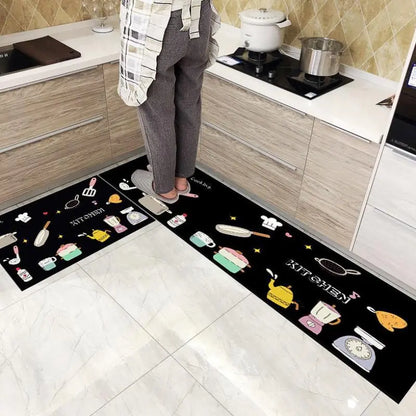 Modern Geometric Non-Slip Kitchen and Bathroom Mat