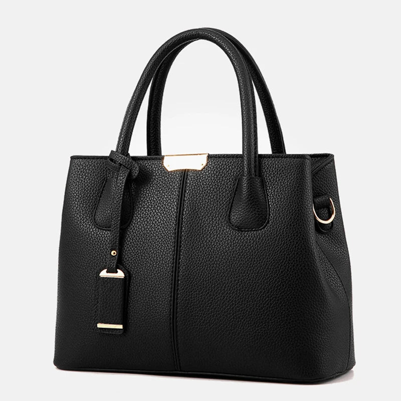 Image of Women Pu Leather Handbags Ladies Large Tote Bag Female Square Shoulder 1438175085 from Edmene LLC