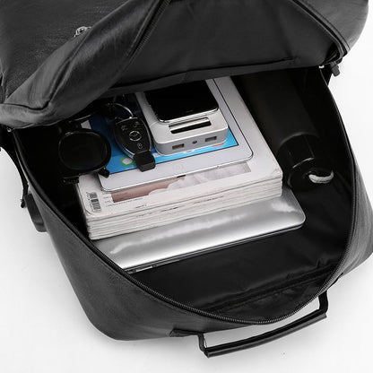 High Quality PU Leather Backpack Men Multifunctional Luxury Urban Bag
