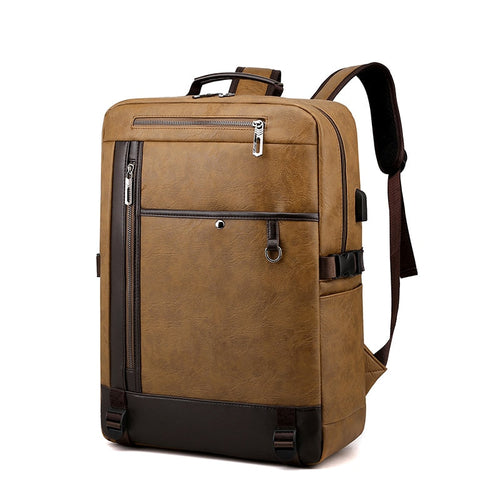 High Quality PU Leather Backpack Men Multifunctional Luxury Urban Bag