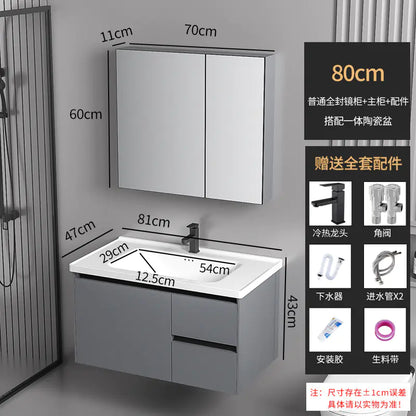 Elegant Drawer Bathroom Cabinet with Ceramic Sink Combo