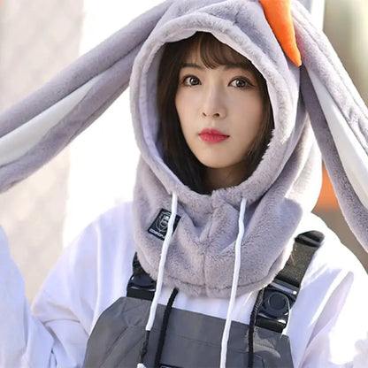Cute Rabbit Ski Face Helmet Cap