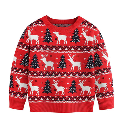 LMYOVE Red Ugly Christmas Sweater for Kids Girls Boys Xmas Winter Pullover Holiday Party Tops Red Stripes 4-5Y