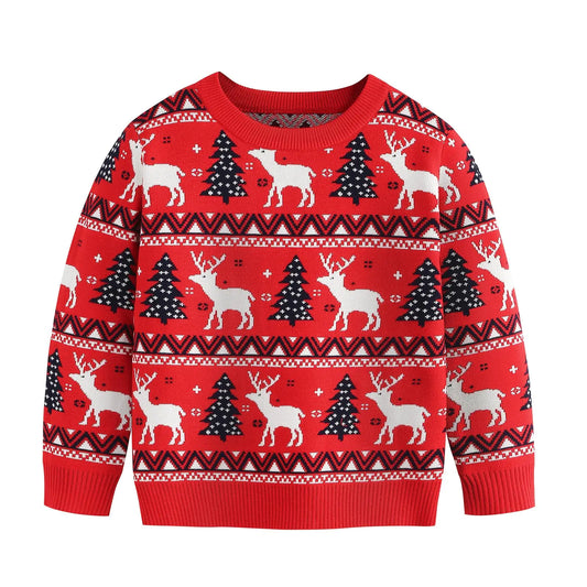 LMYOVE Red Ugly Christmas Sweater for Kids Girls Boys Xmas Winter Pullover Holiday Party Tops Red Stripes 4-5Y