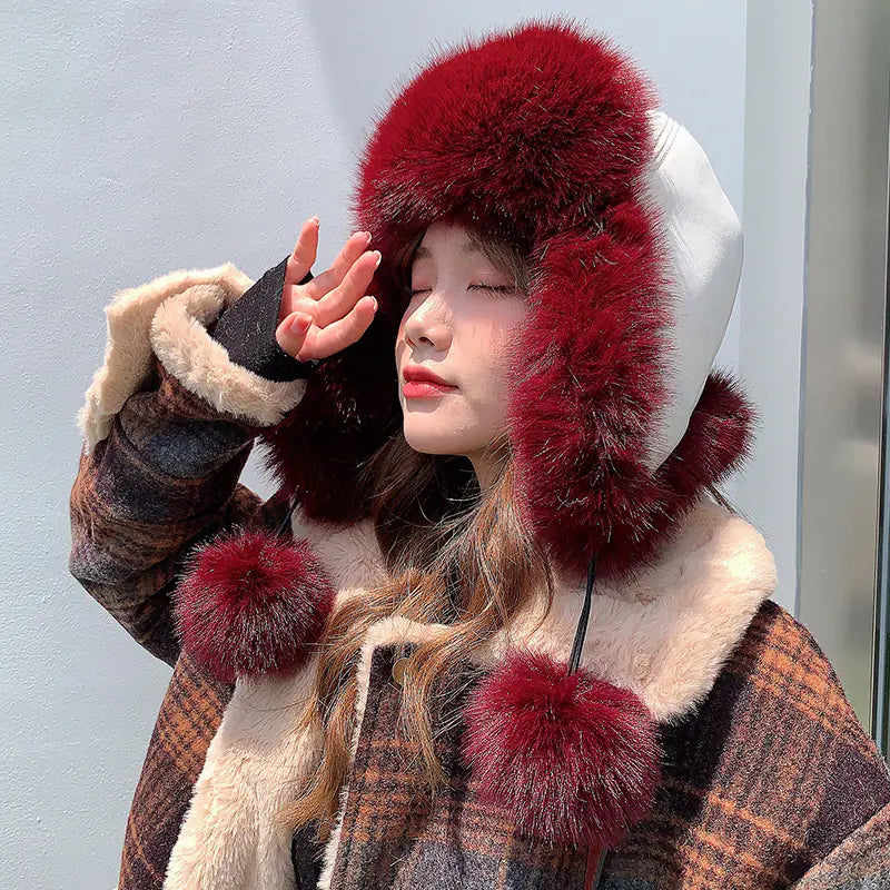 Warm Thick Plush Cold Resistant Ski Hat