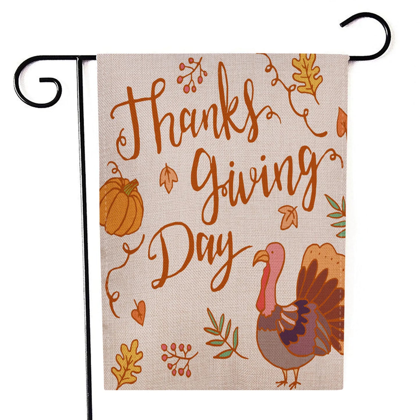 Thanksgiving Flag with Pumpkin Garden Design