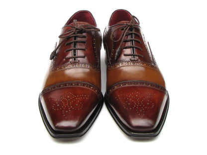Image of Paul Parkman Mens Captoe Oxfords Camel Red Hand Painted Leather Upper And Leather Sole Id 024 Cml Brd 231325542 from Edmene LLC
