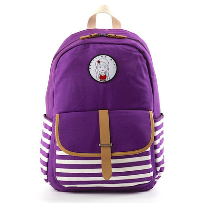 Image of Striped Travel Backpack With Laptop Pocket from Edmene LLC